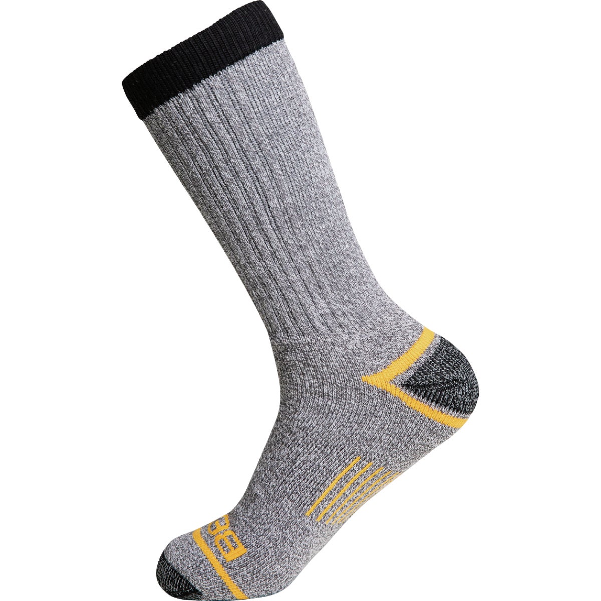 Berne Men's 6 to 12 Graphite White Performance Work Crew Socks (3-Pack)