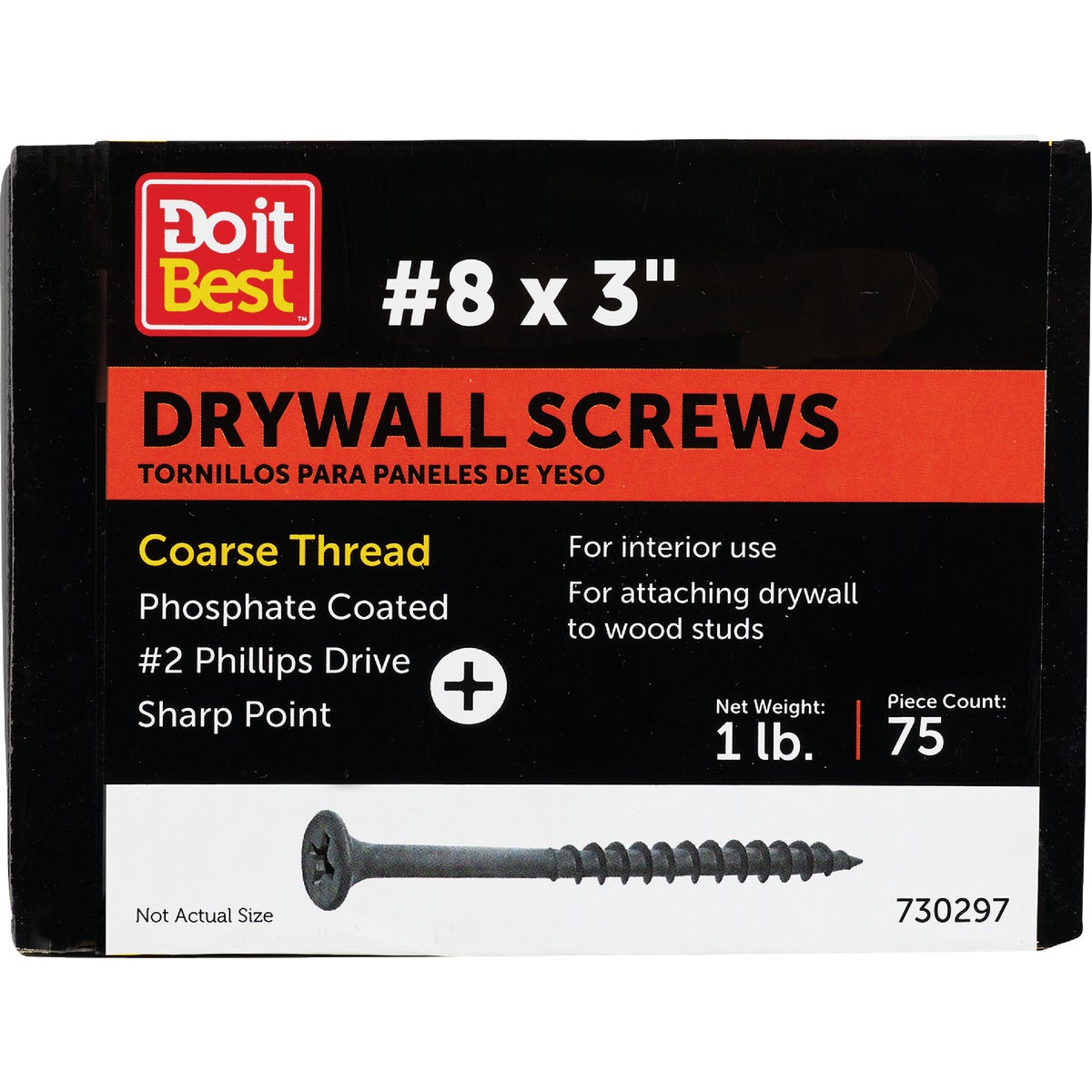 Do it #8 x 3 In. Coarse Thread Black Phosphate Drywall Screw (1 Lb.-Box)