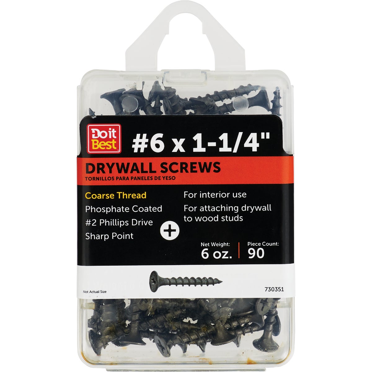 Do it #6 x 1-1/4 In. Coarse Thread Phosphate Drywall Screw (6 Oz. Pack)