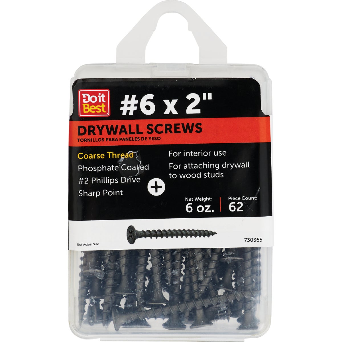 Do it #6 x 2 In. Coarse Thread Phosphate Drywall Screw (6 Oz. Pack)