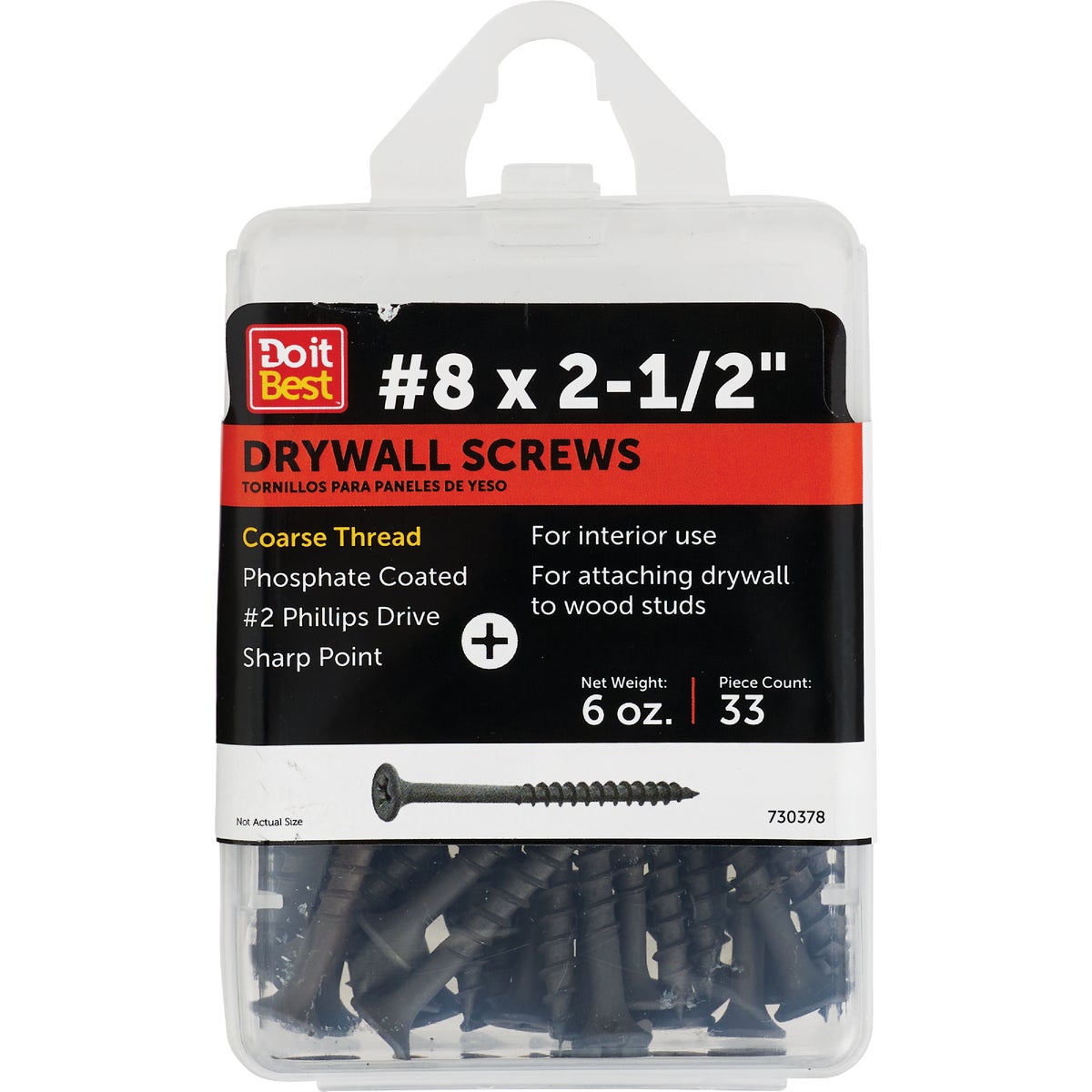 Do it #8 x 2-1/2 In. Coarse Thread Phosphate Drywall Screw (6 Oz. Pack)
