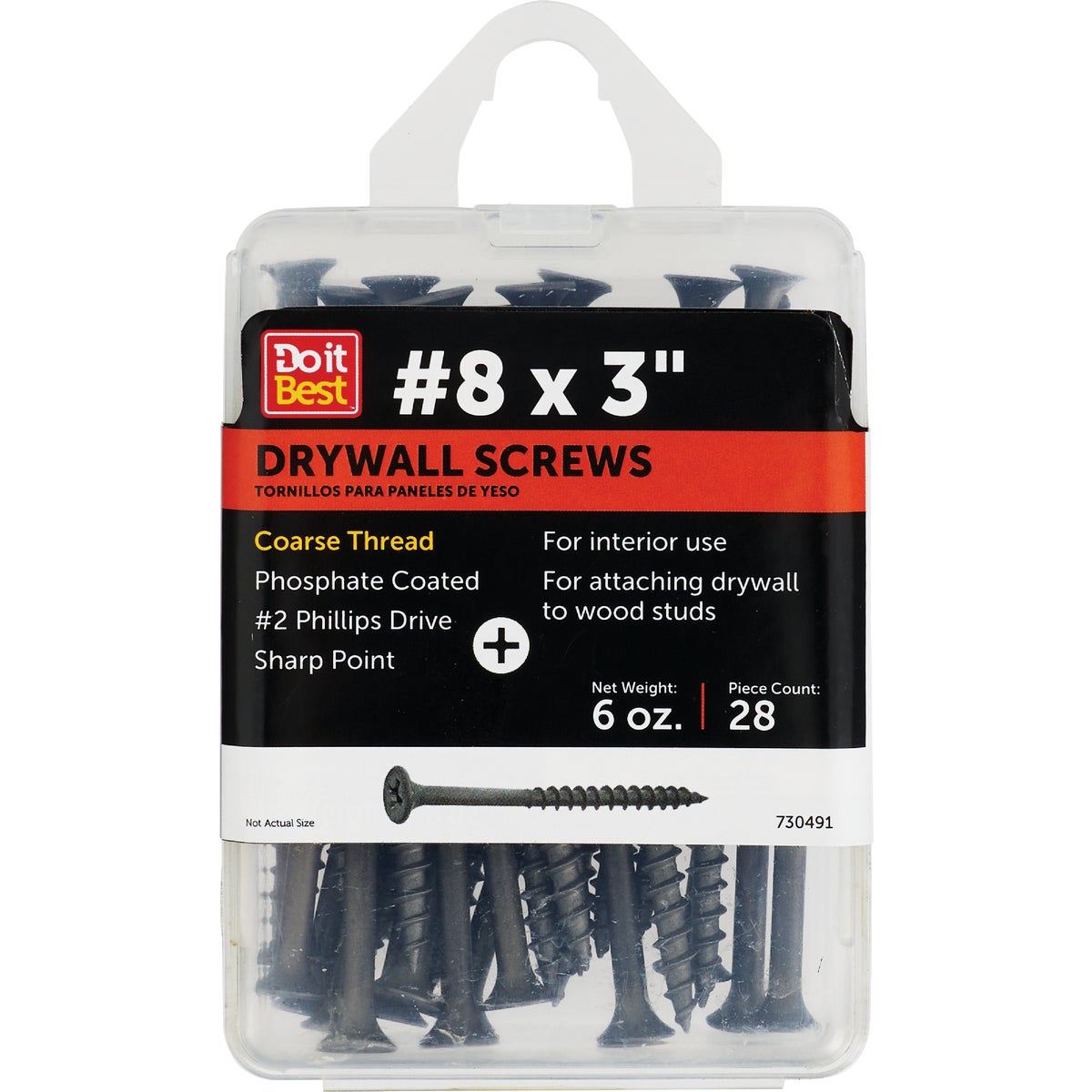 Do it #8 x 3 In. Coarse Thread Phosphate Drywall Screw (6 Oz. Pack)