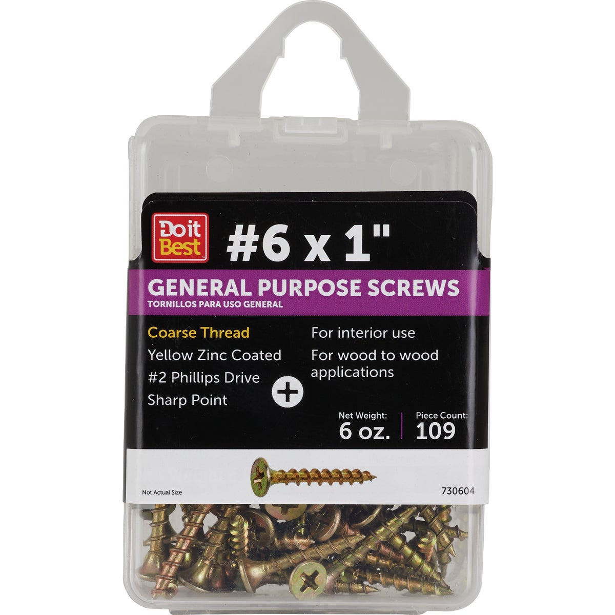 Do it #6 x 1 In. Coarse Thread Yellow Zinc Drywall Screw (6 Oz. Ct.)