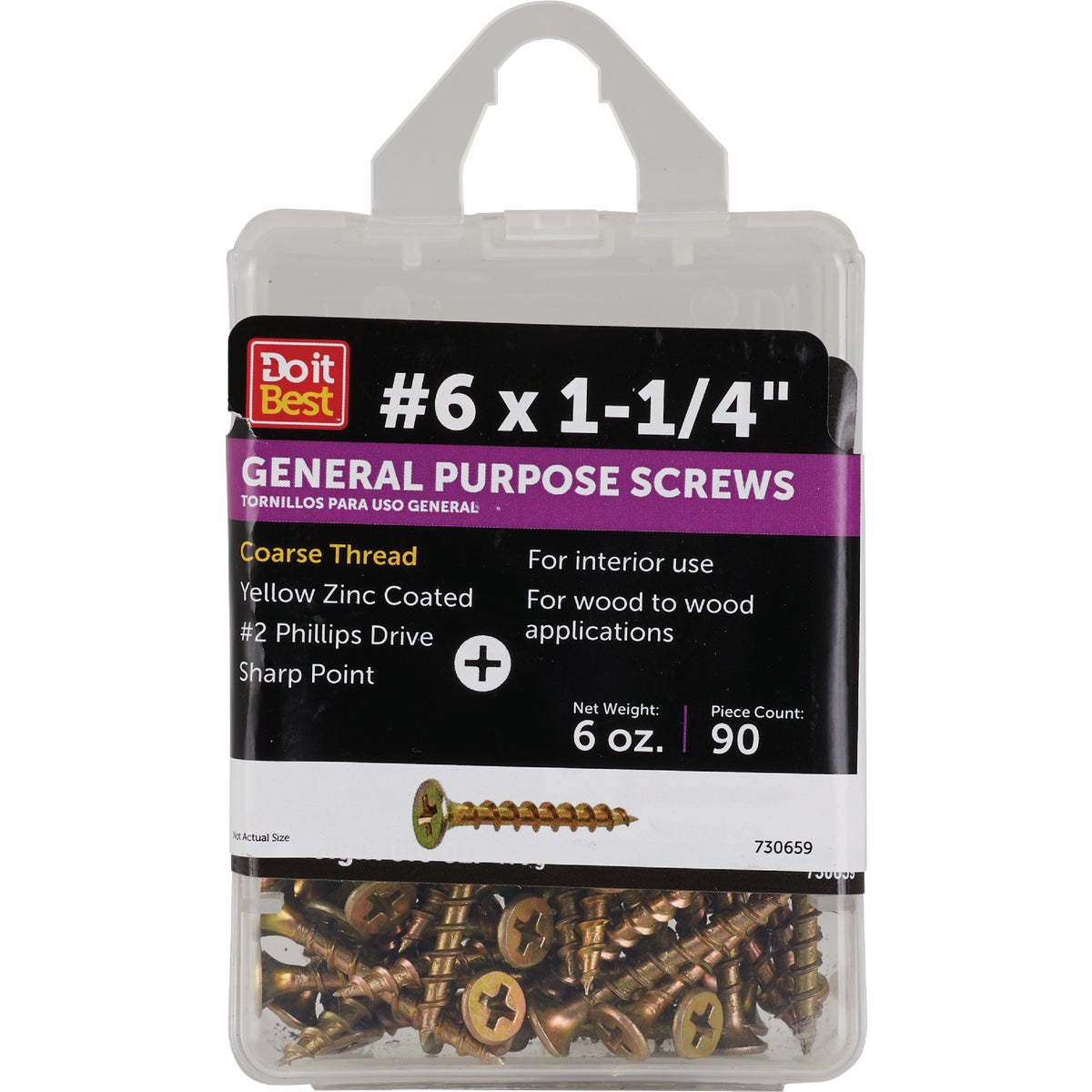 Do it #6 x 1-1/4 In. Coarse Thread Yellow Zinc Drywall Screw (6 Oz. Ct.)