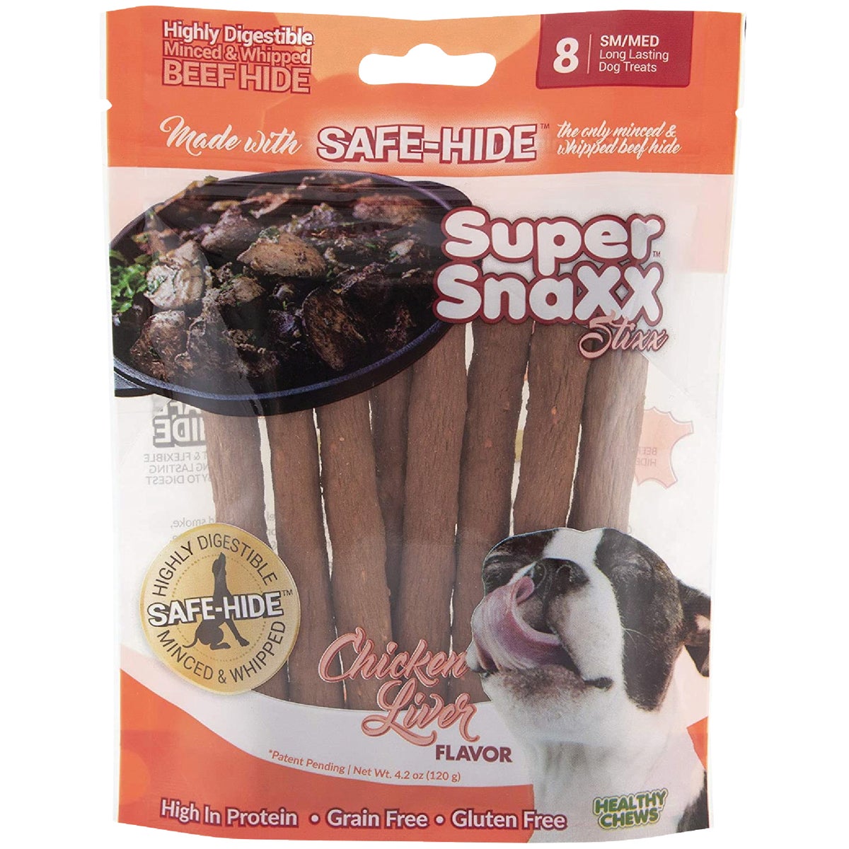 Healthy Chews Super SnaXX Stixx Chicken Liver Dog Treat (8-Pack)