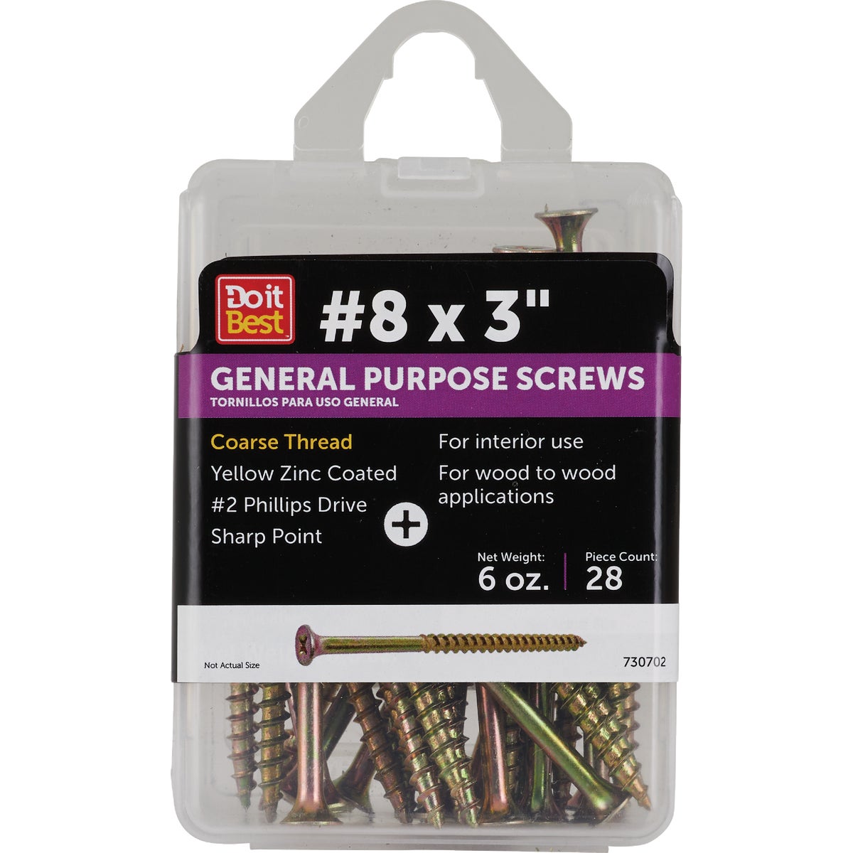 Do it #8 x 3 In. Coarse Thread Yellow Zinc Drywall Screw (6 Oz. Ct.)