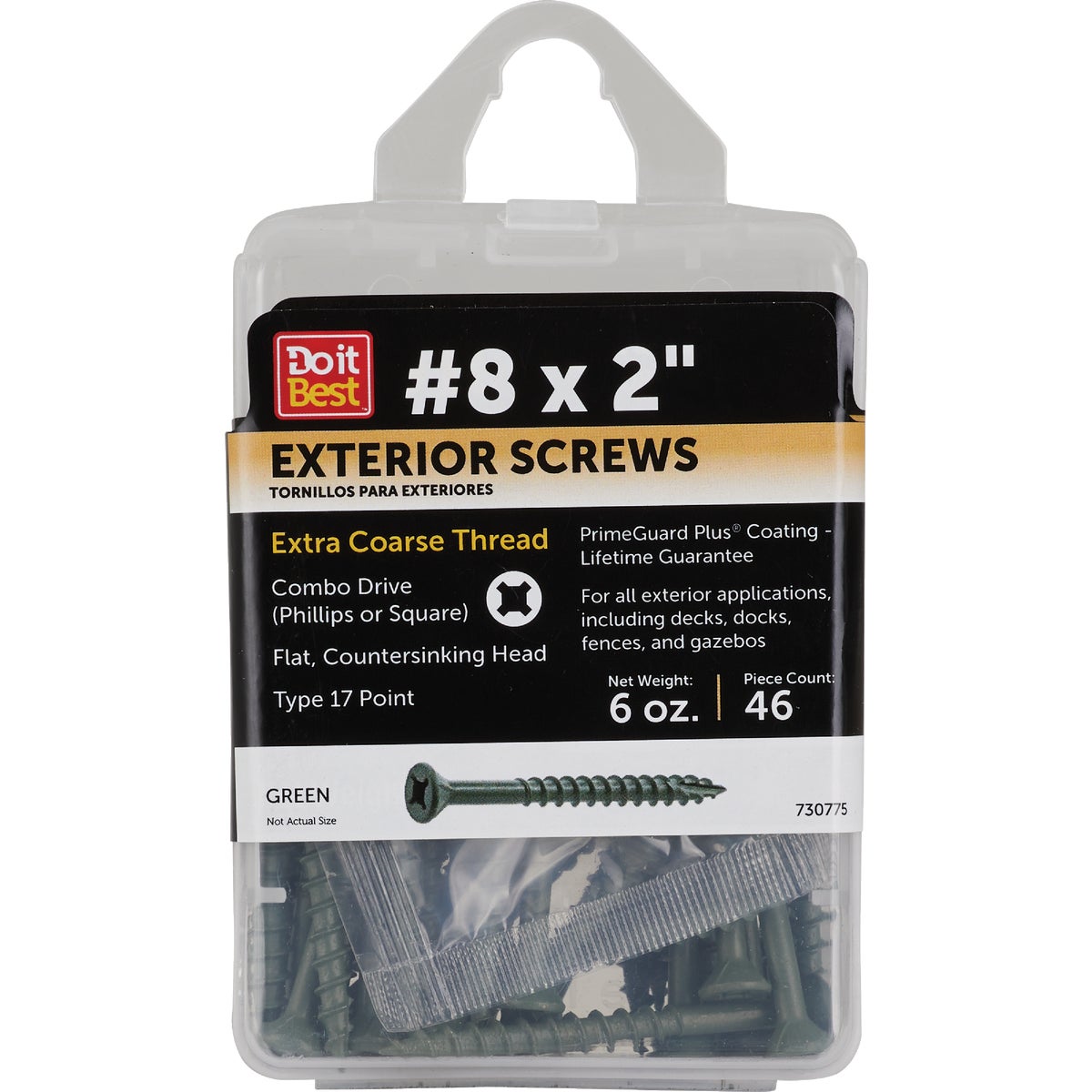 Do it #8 x 2 In. Primeguard Plus Premium-Coated Combo Bugle-Head Exterior Screw (6 Oz. Pack) 