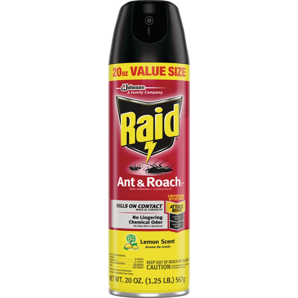 Raid 17.5 Oz. Lemon Scent Aerosol Spray Ant & Roach Killer