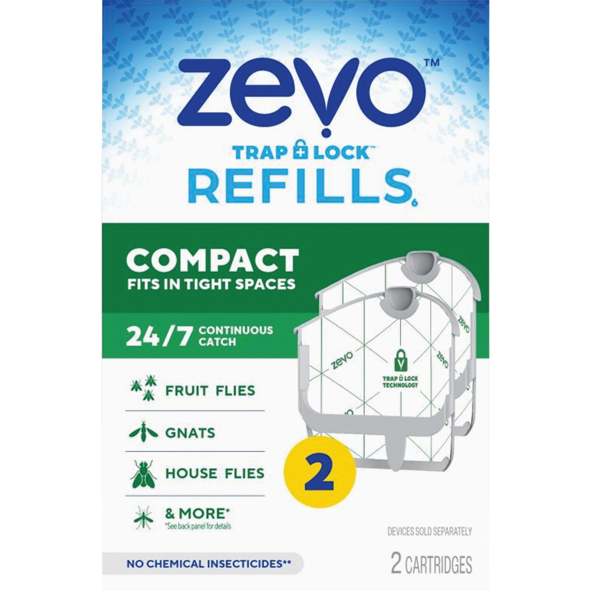 Zevo Compact Spaces Insect Trap Refill Kit (2-Pack)
