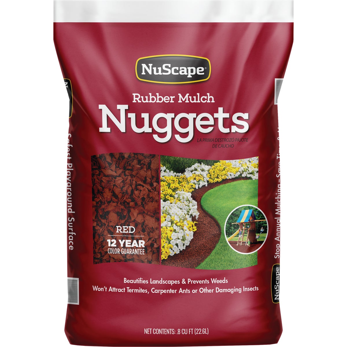 NuScape Red 0.8 Cu. Ft. Rubber Mulch Nuggets