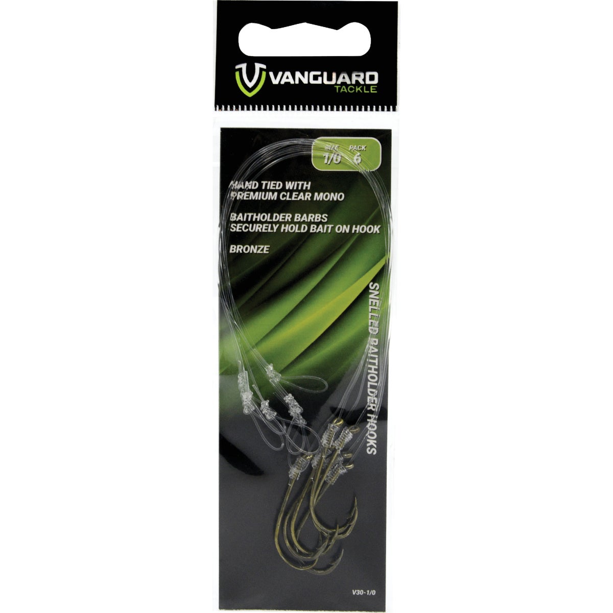 Vanguard Size 12 Baitholder Bronze Snelled Hooks (6-Pack)
