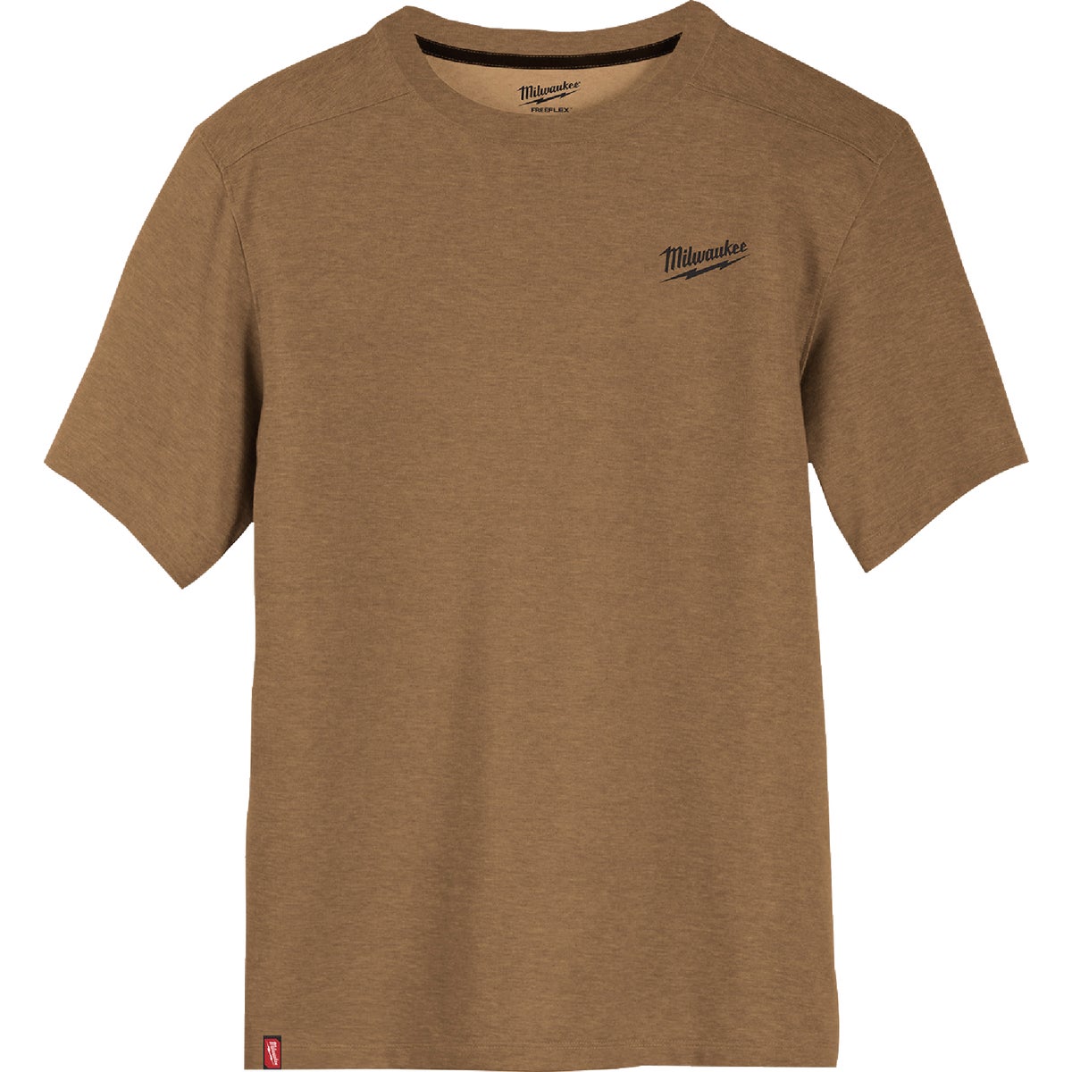 Milwaukee FREEFLEX Men's 2XL Brown Short Sleeve Hybrid Work T-Shirt
