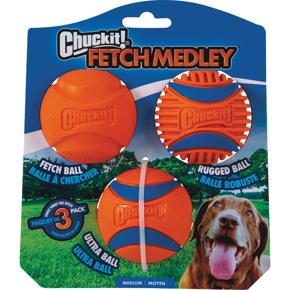 Chuckit Fetch Medley Medium Ball (3-Pack)