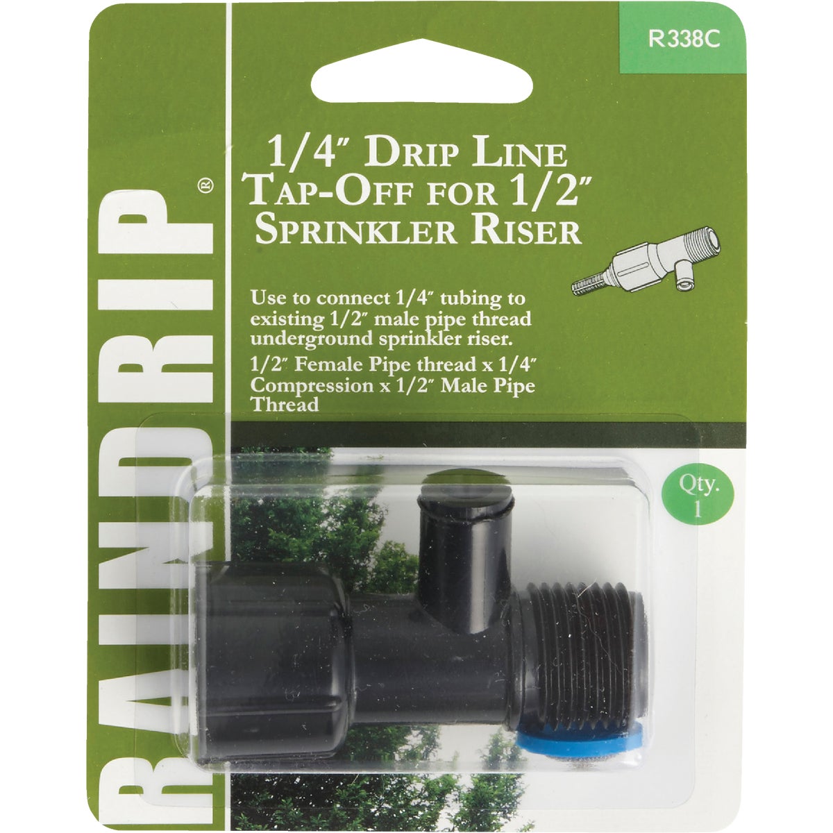 Raindrip Drip Line Tap-Off Sprinkler-To-Drip Adapter