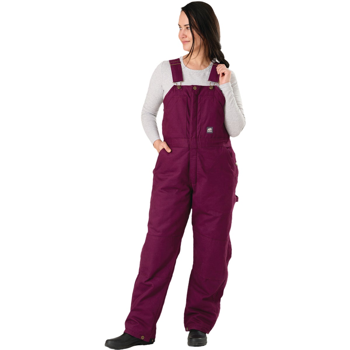 Berne Women's Medium Plum Softstone Duck Insulated Bib Overall