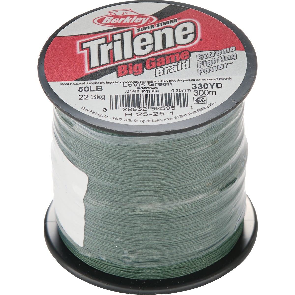 Berkley Trilene Big Game Braid 50 Lb. 328 Yd. Lo-Vis Green Fishing Line