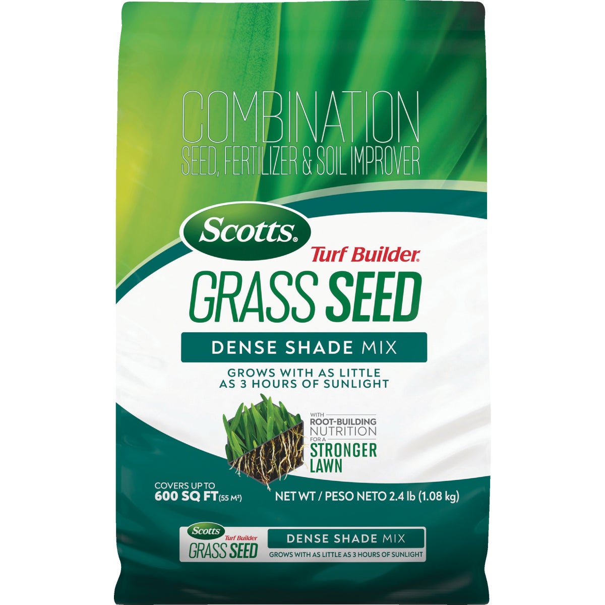Scotts Turf Builder 2.4 Lb. 200 Sq. Ft. Dense Shade Mix Grass Seed, Fertilizer, and Soil Improver Combination