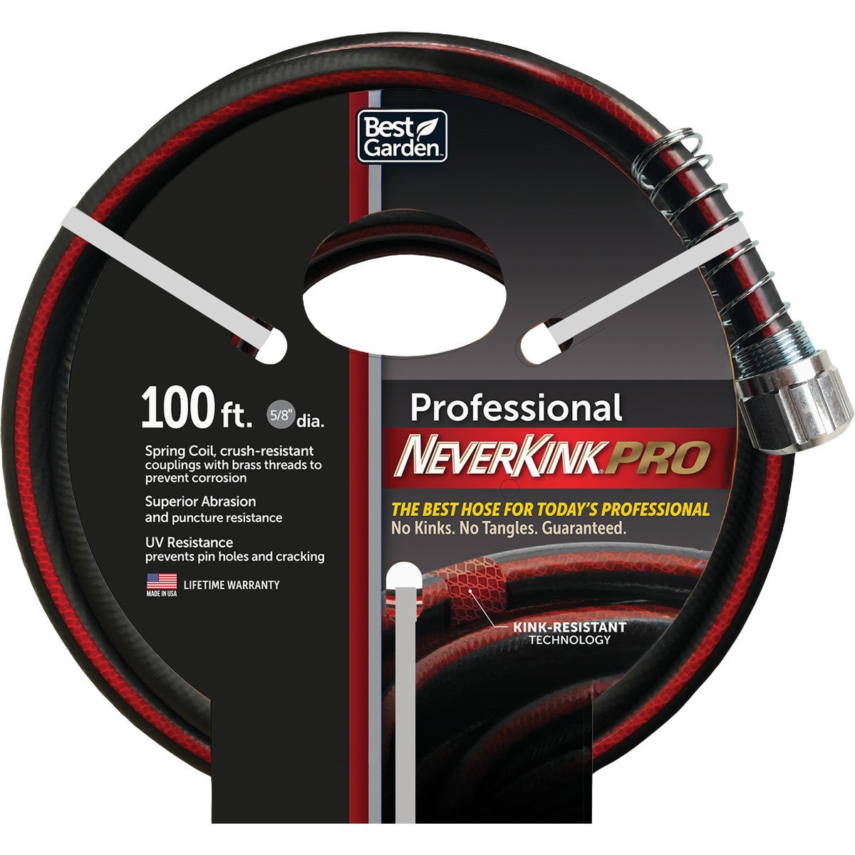 Best Garden NeverKink PRO 5/8 In. x 100 Ft. Professional Duty Garden Hose