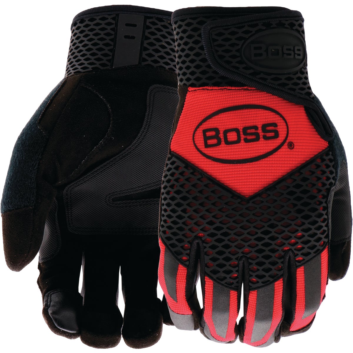 Boss Men's Large Synthetic Leather TPR Knuckle Work Glove