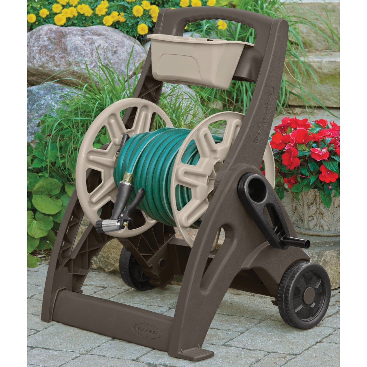 Suncast Hosemobile Hose Reel With Storage Bin