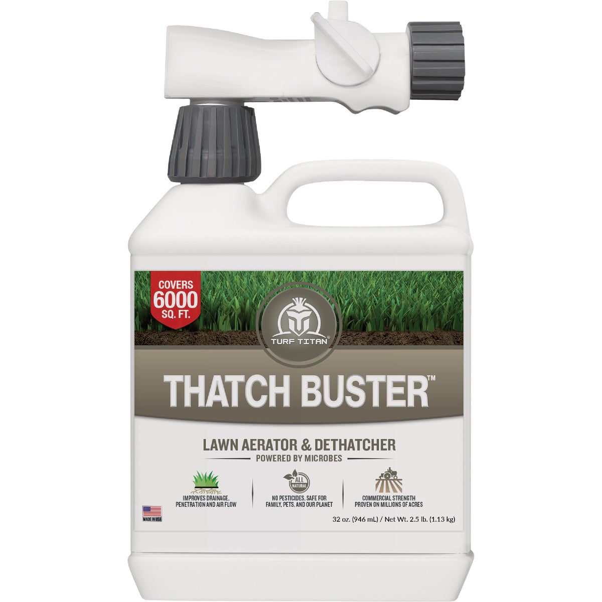 Turf Titan Thatch Buster 32 Oz. 6000 Sq. Ft. Lawn Aerator & Dethatcher