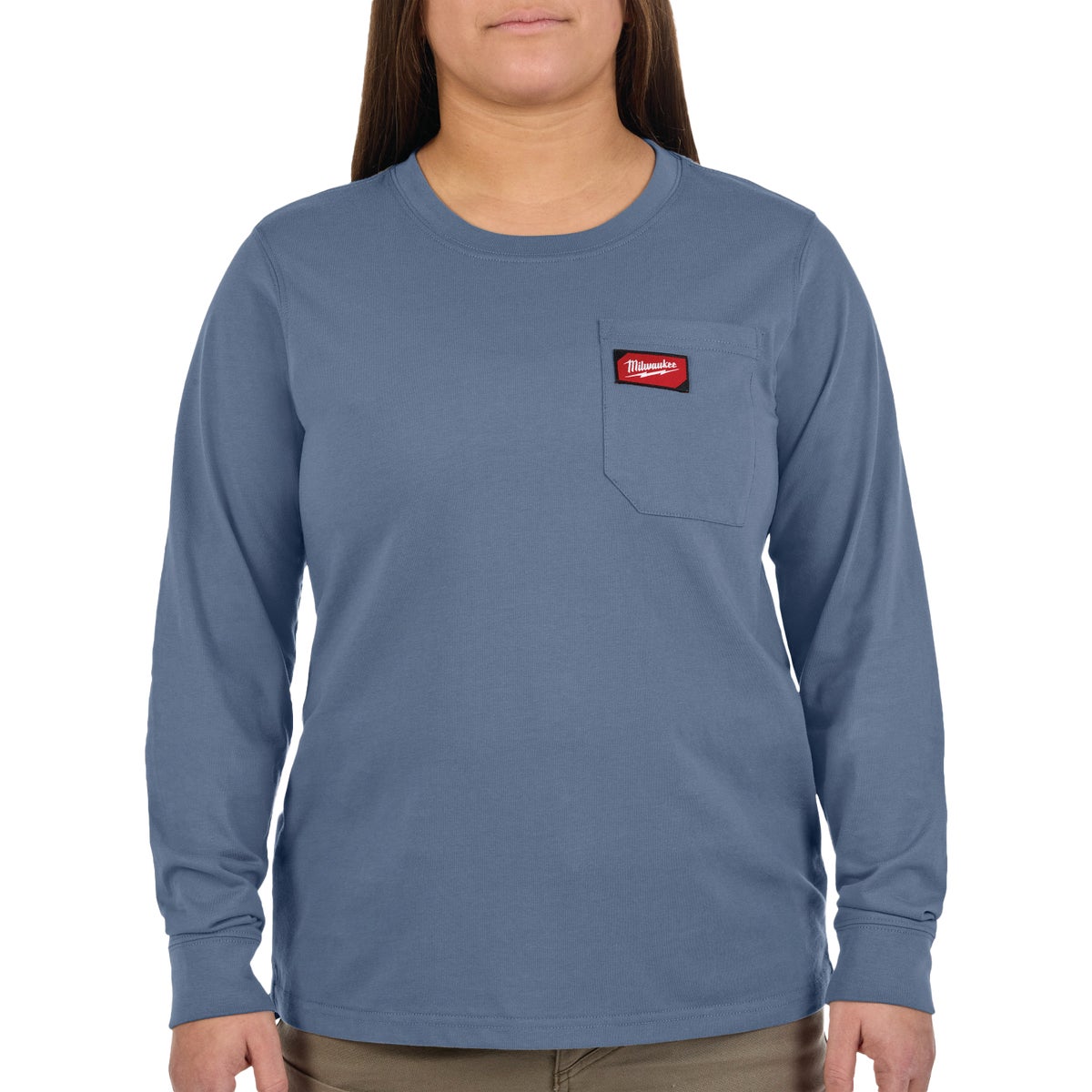 Milwaukee GRIDIRON Women's Small Blue Long Sleeve Pocket T-Shirt