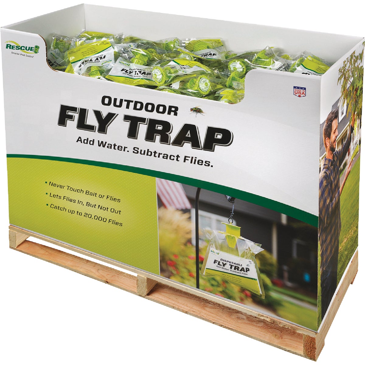 Rescue Disposable Outdoor Fly Trap Display (300-Count)