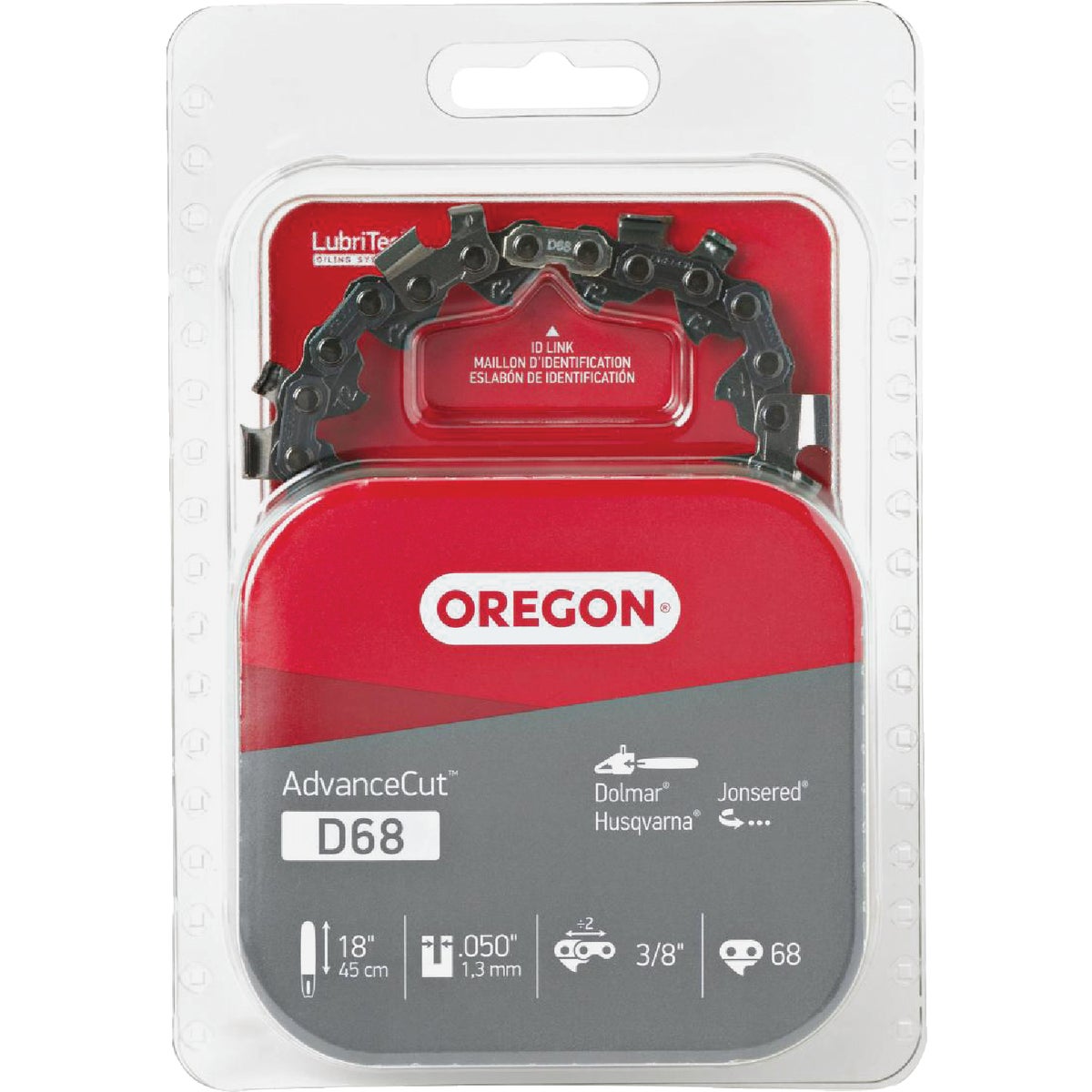 Oregon D68 AdvanceCut Saw Chain for 18 in. Bar - 68 Drive Links - fits Husqvarna, Makita, Poulan, Cub Cadet, Efco and Red Max