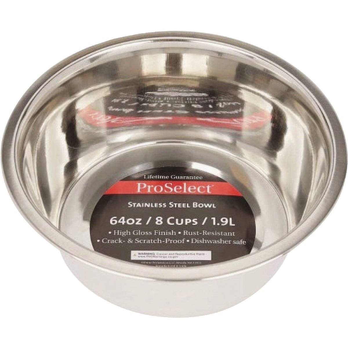 Boss Pet Pro Select 64 Oz. Heavy Stainless Steel Pet Bowl