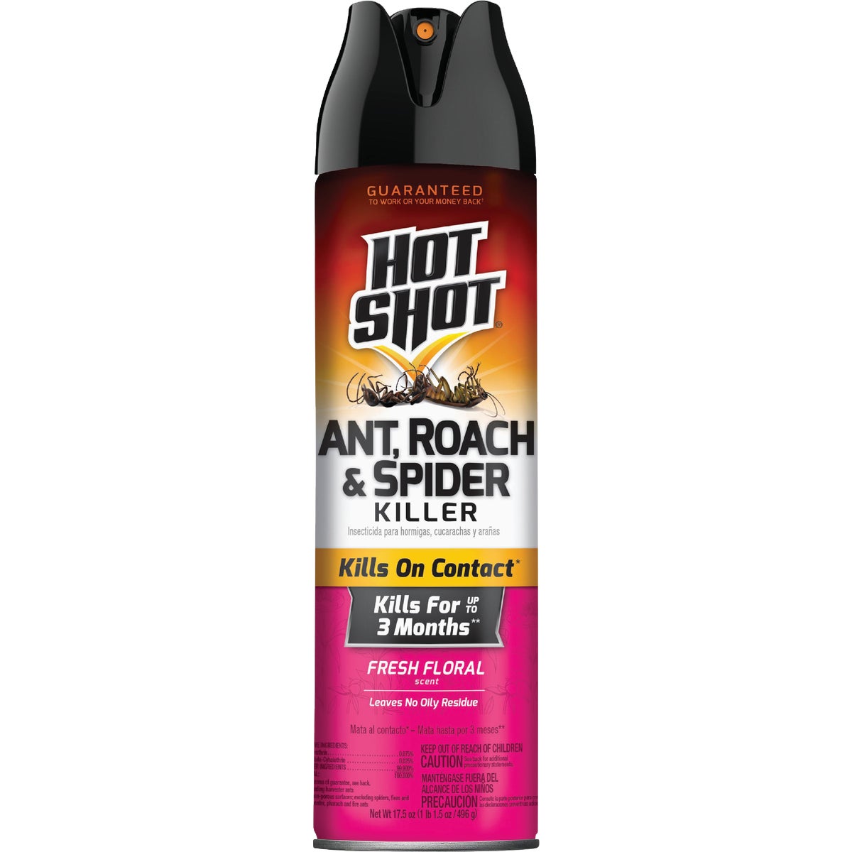 Hot Shot 17.5 Oz. Fresh Floral Scent Aerosol Spray Ant & Roach Killer Plus Germ Killer