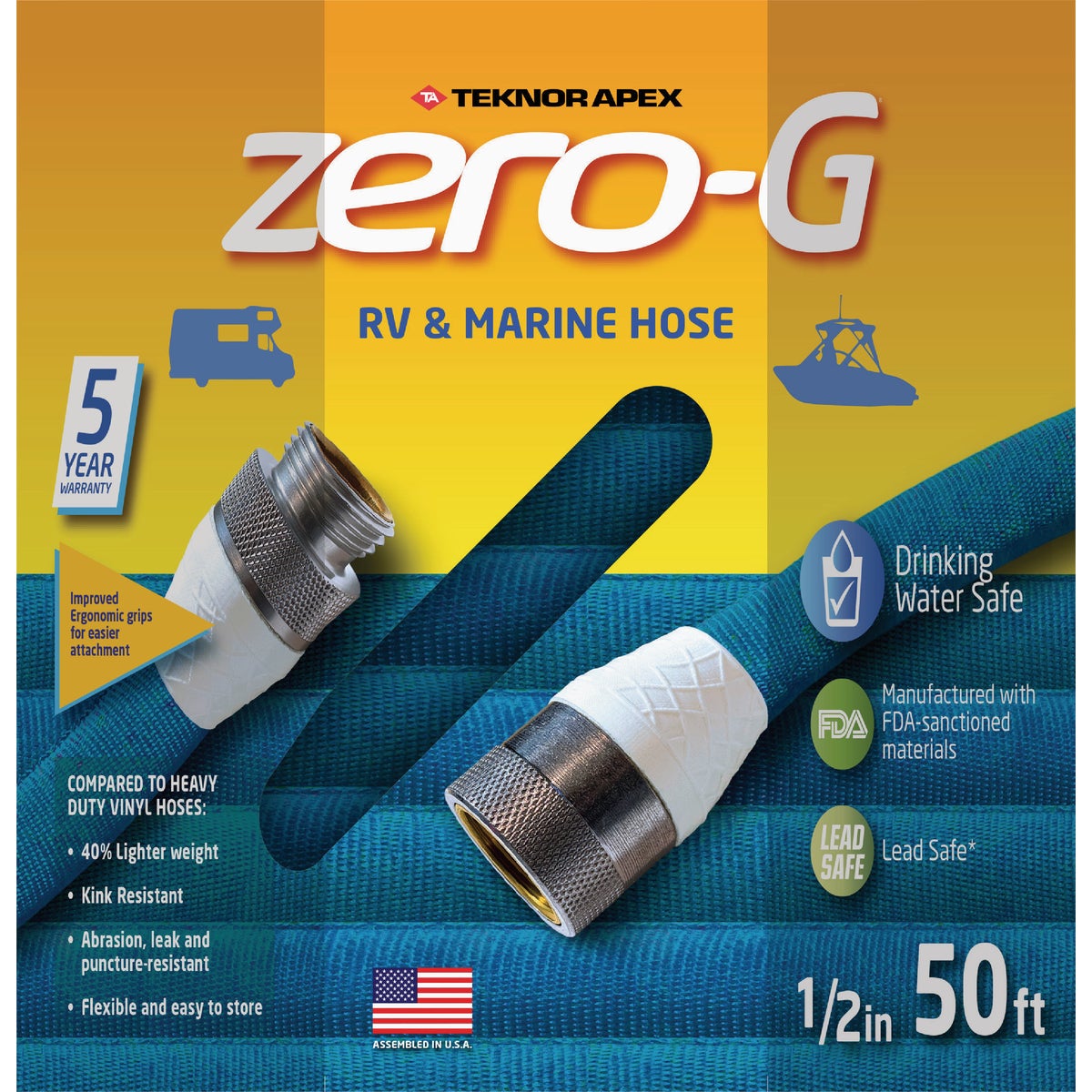 Teknor Apex Zero-G 1/2 In. Dia. x 50 Ft. L. RV & Marine Hose