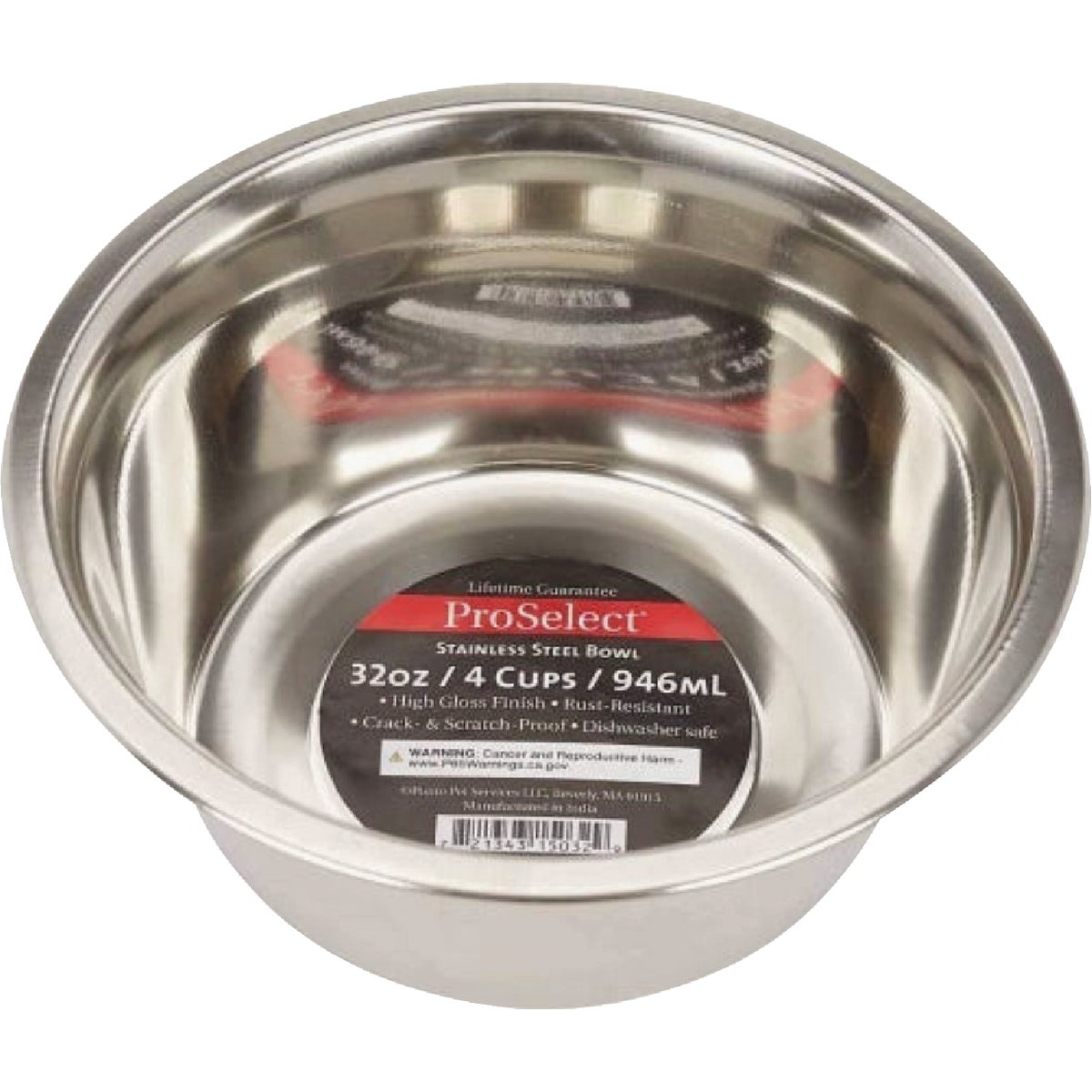 Boss Pet ProSelect 32 Oz. Heavy Stainless Steel Mirror Finish Dog Bowl