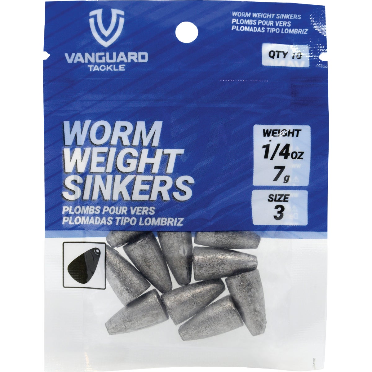 Vanguard 1/4 Oz. Worm Weights (10-Pack)