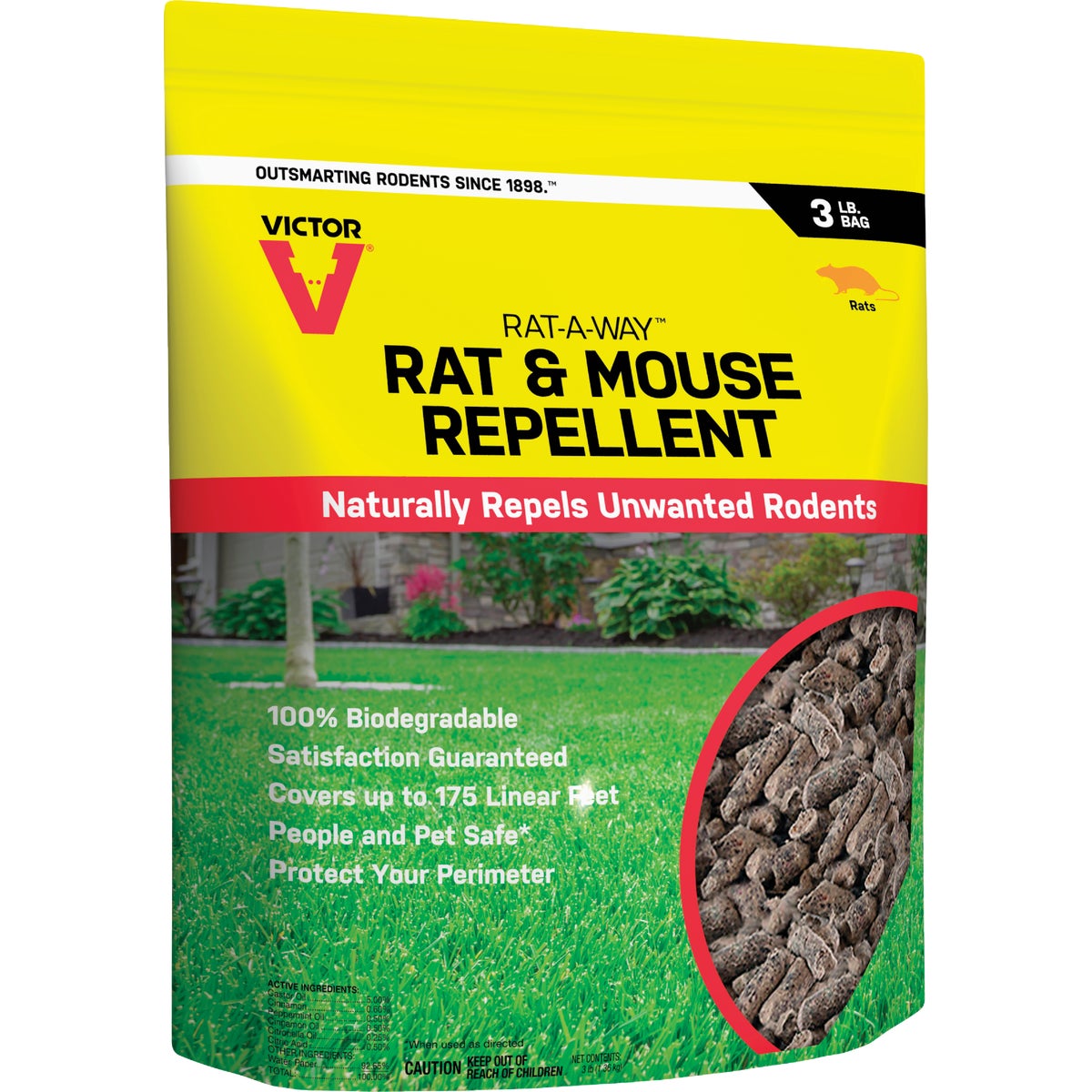 Victor Rat-A-Way 3 Lb. Granular Natural Rat & Mouse Repellent