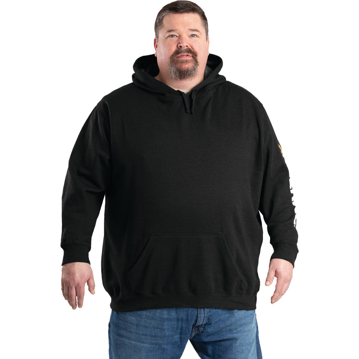 Berne Men's 2XL Regular Black Signature Sleeve Hooded Pullover Sweatshirt