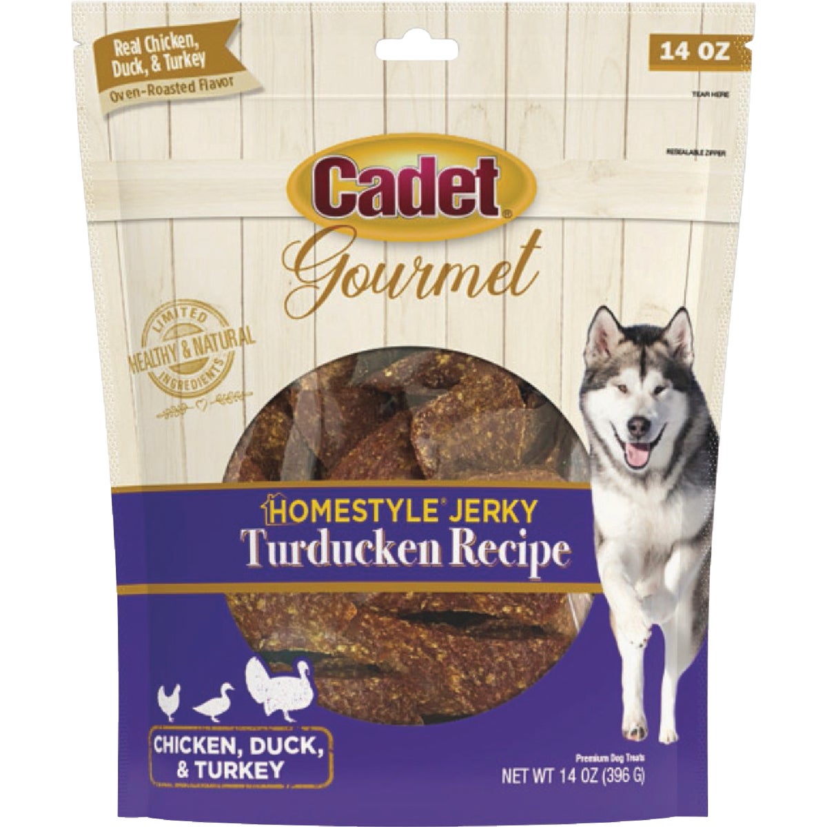Cadet Gourmet 14 Oz. Homestyle Jerky Turducken Recipe Dog Treat