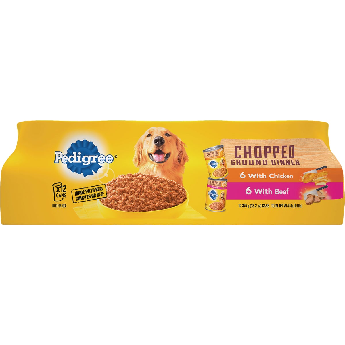 Pedigree Traditional Chopped Ground Dinner Chicken/Beef Variety Wet Dog Food (12-Pack)