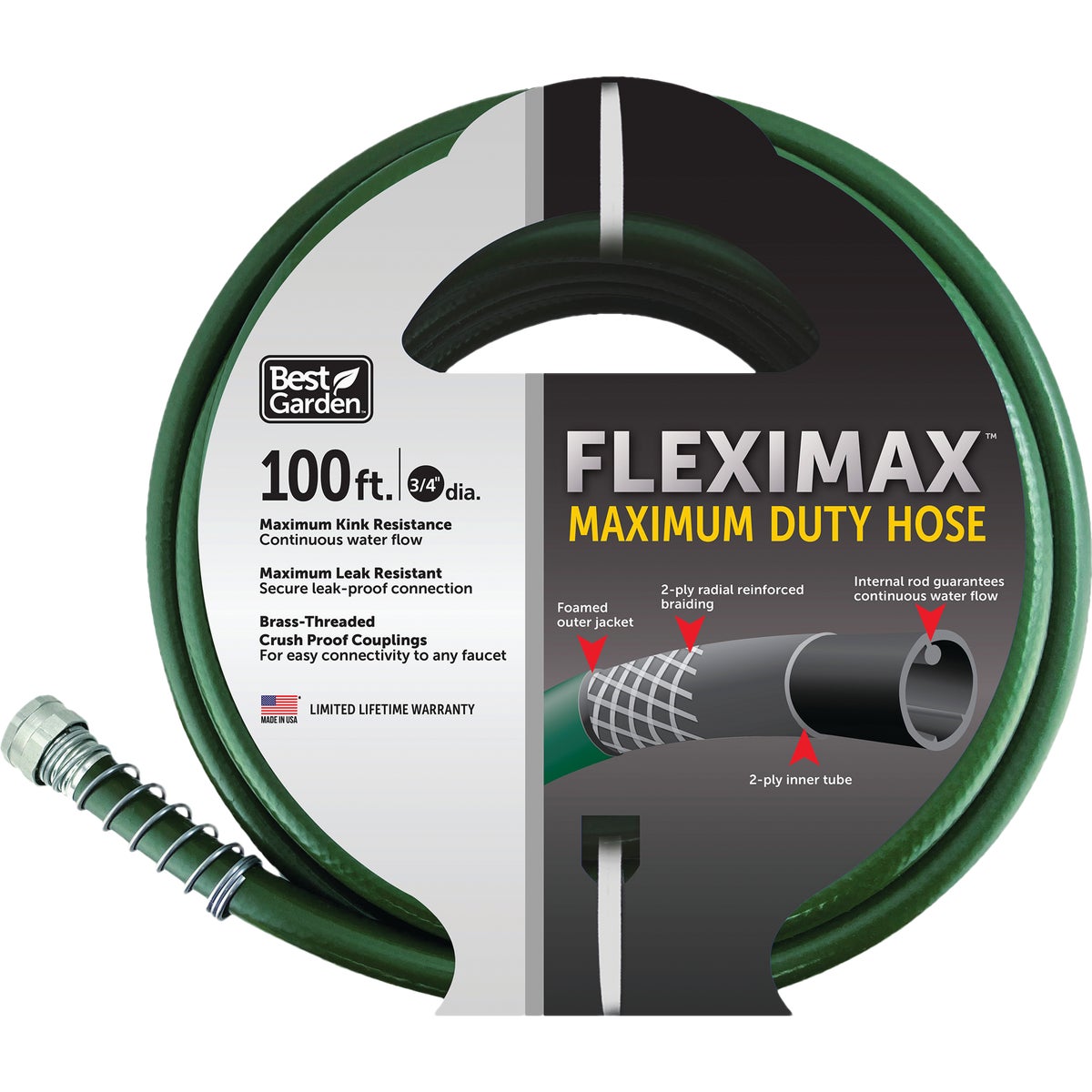 Best Garden FlexiMax 3/4 In. x 100 Ft. Heavy Duty Hose
