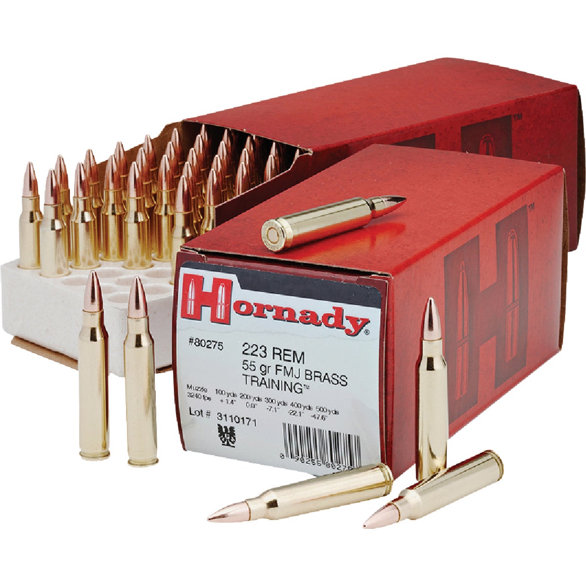 Hornady Custom .223 Rem 55 Grain SP Centerfire Ammunition Cartridges