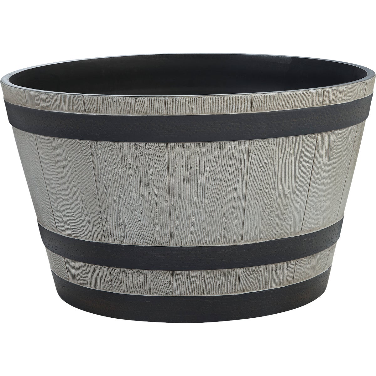 Southern Patio 13-1/2 In. H. x 22-1/2 In. Dia. Birchwood High-Density Resin Traditional Whiskey Barrel Planter