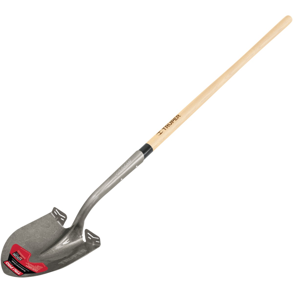 Truper Pro Wood Handle Industrial Round Point Shovel