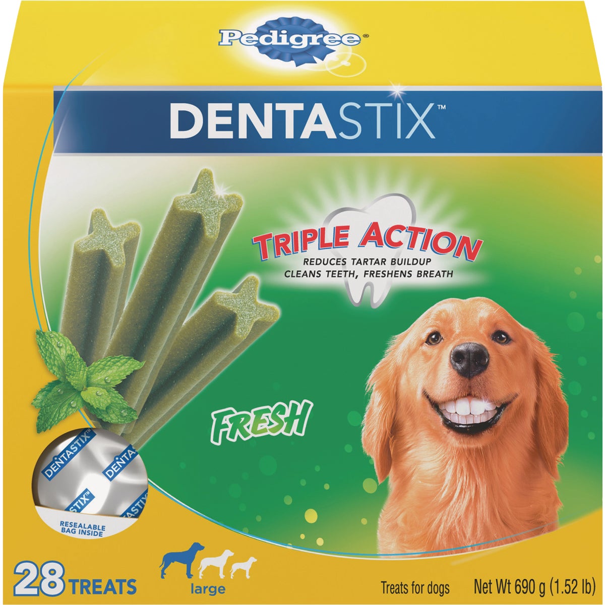 Pedigree Dentastix Large Dog Fresh Dental Dog Treat (28-Pack)
