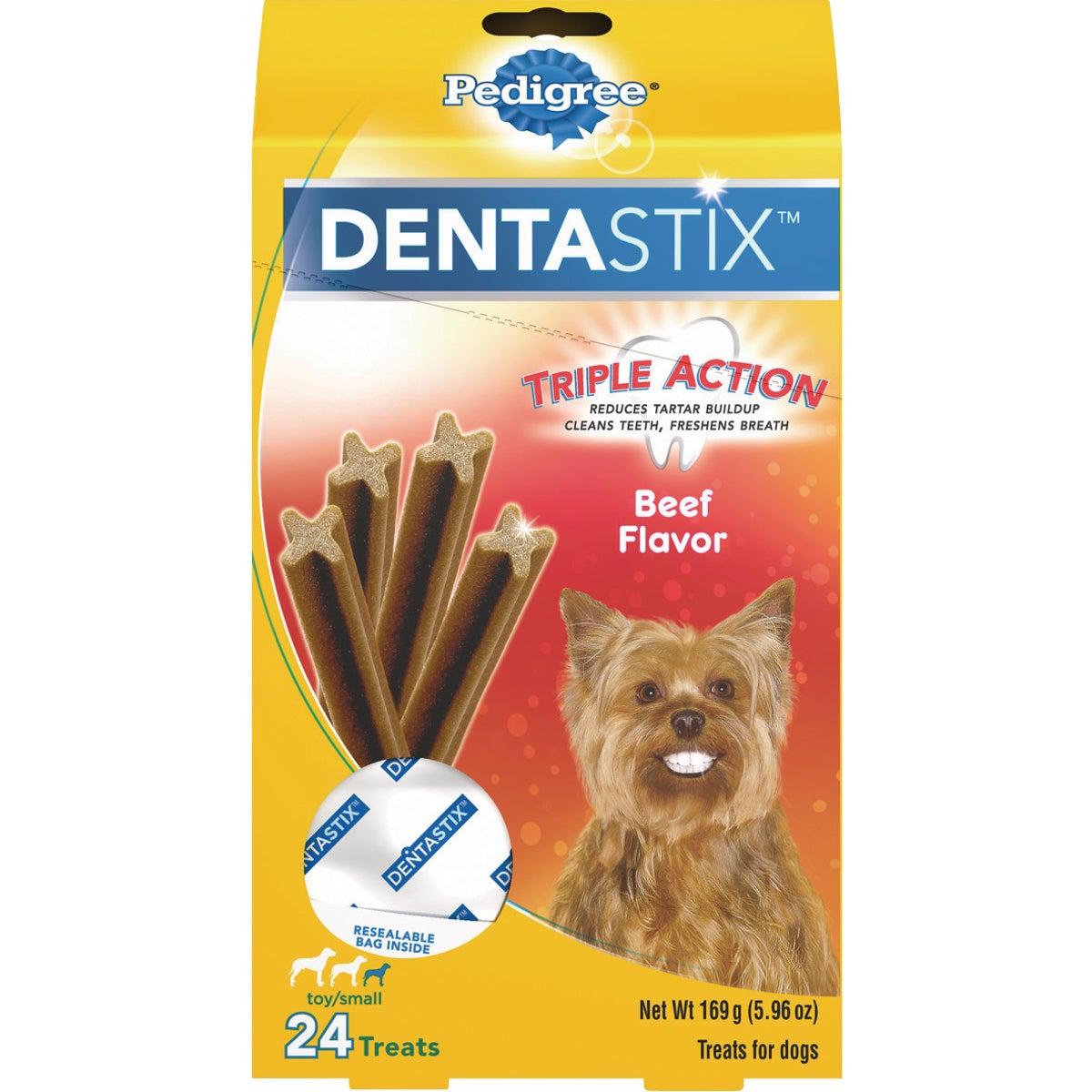 Pedigree Dentastix Toy Dog Beef Flavor Dental Dog Treat (24-Pack)