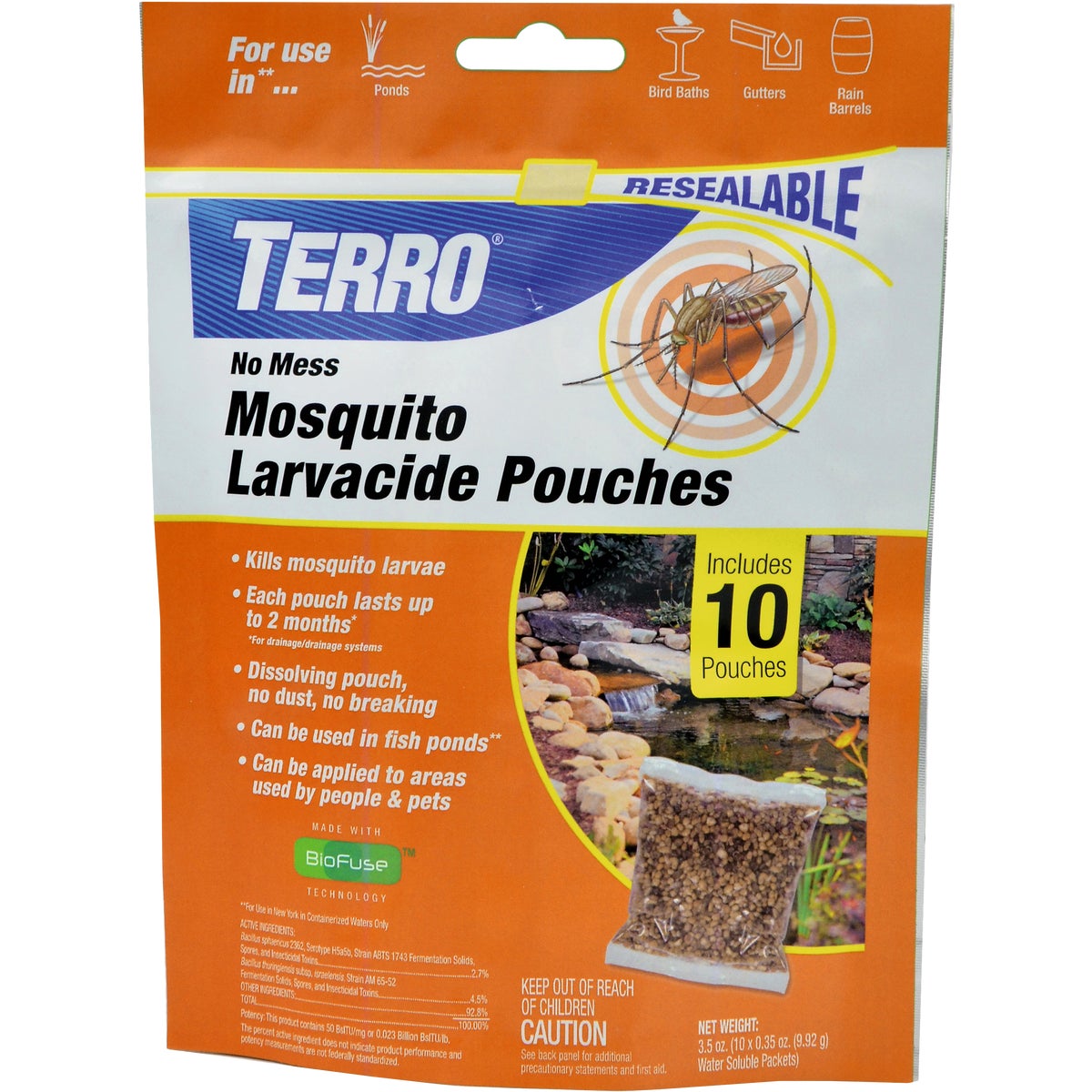 Terro No Mess Ready To Use Pouch Mosquito Larvacide Killer (10-Pack)