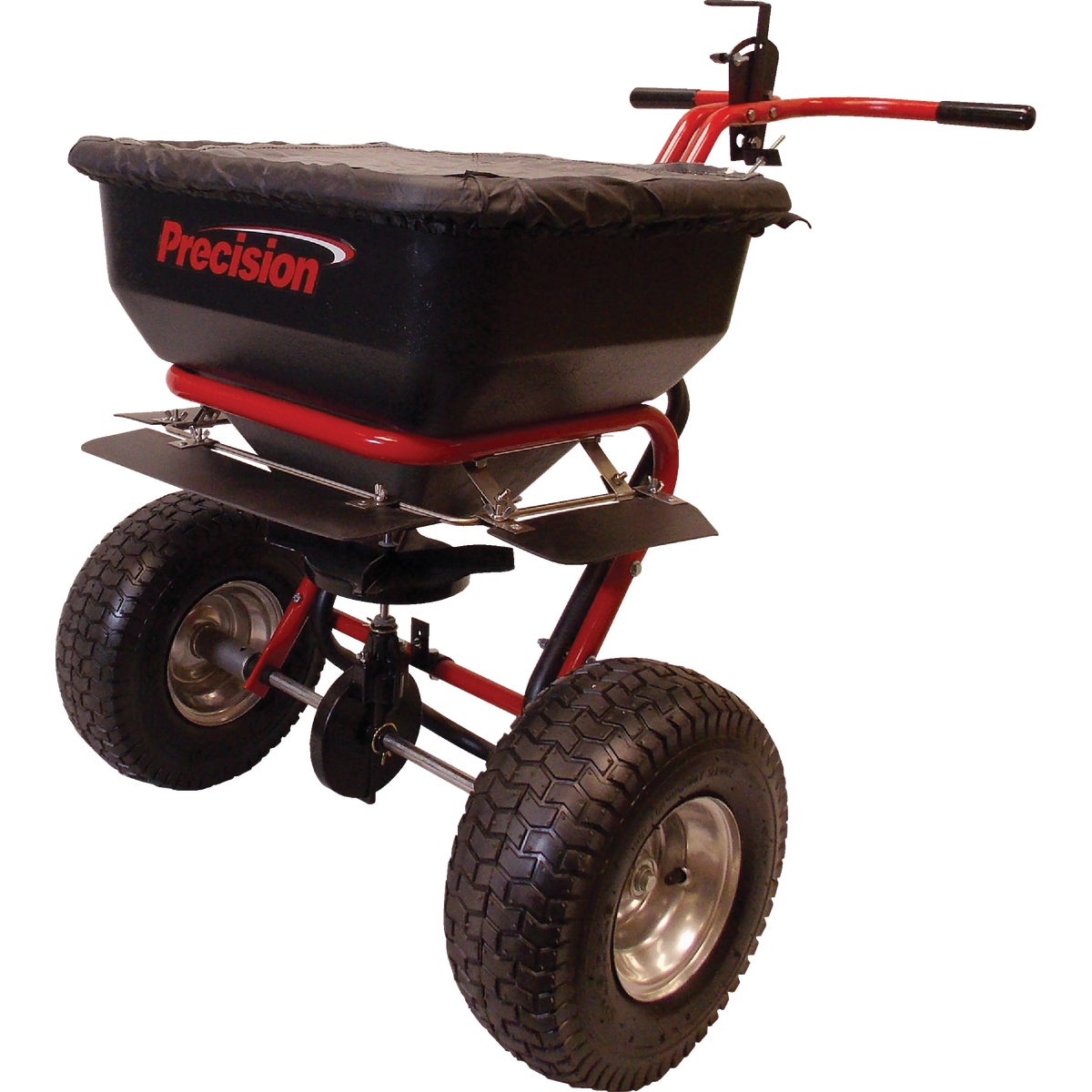 Precision 130 Lb. T-Handle Direct Drive Ice Melt Spreader with Cover
