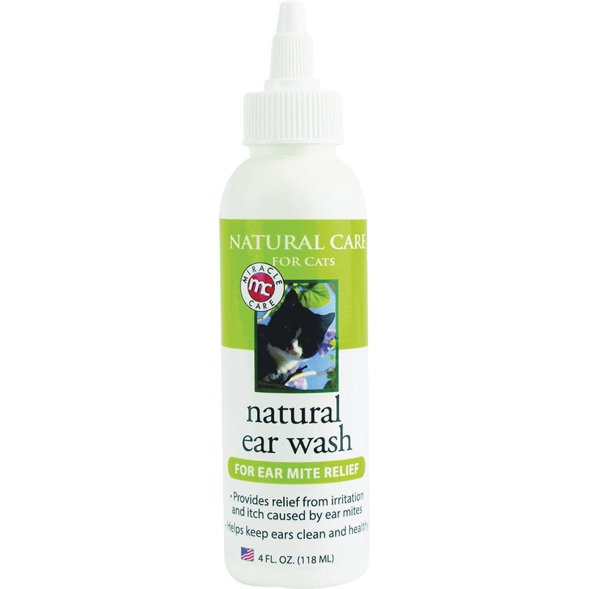 Miracle Care 4 Oz. Mite Relief Natural Ear Wash for Cats