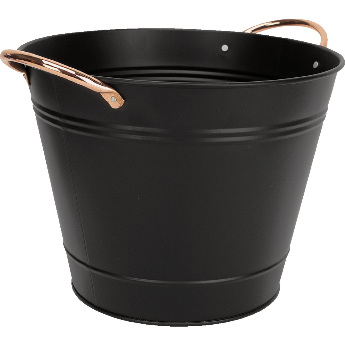 Panacea 10 In. Round Steel Black Modern Farmhouse Washtub Planter