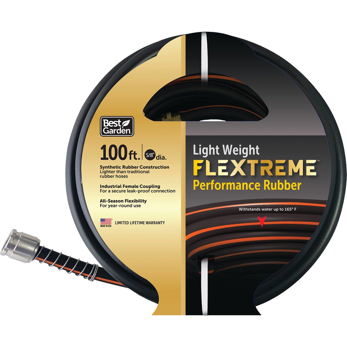 Best Garden Flextreme 5/8 In. Dia. x 100 Ft. Heavy Duty Hot Water Performance Rubber Hose