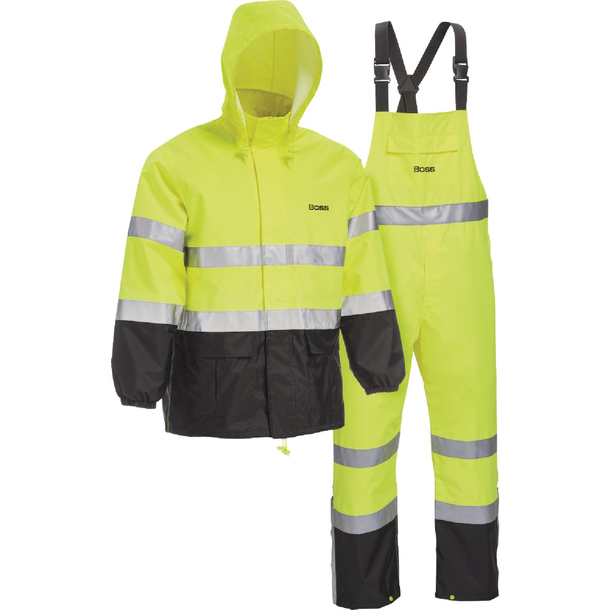 Boss XL 2-Piece ANSI Class 3 Hi-Visibility Rain Suit