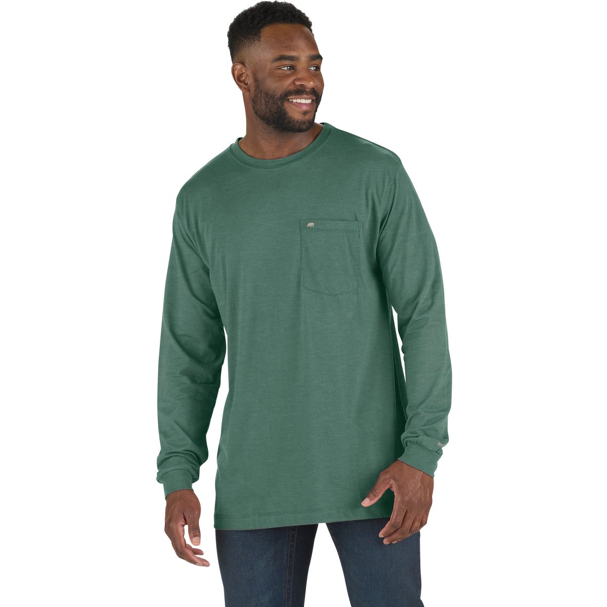 Berne Performance Men's XL Pine Green Long Sleeve Pocket T-Shirt